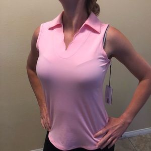 Pink Sleeveless Polo